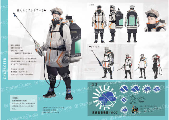 イラストレーター用のキャラクターポートフォリオ参考画像です